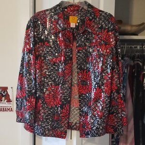 Sequin like Floral Jacket